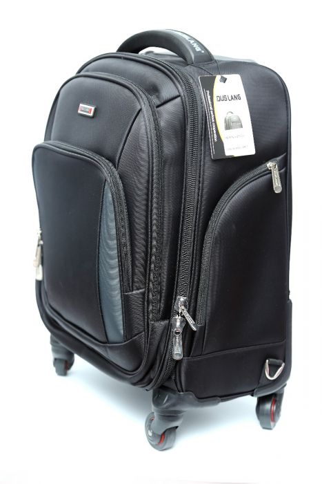 Duslang 15 Laptop Backpack Trolley Bag 4 Wheel Black Grey